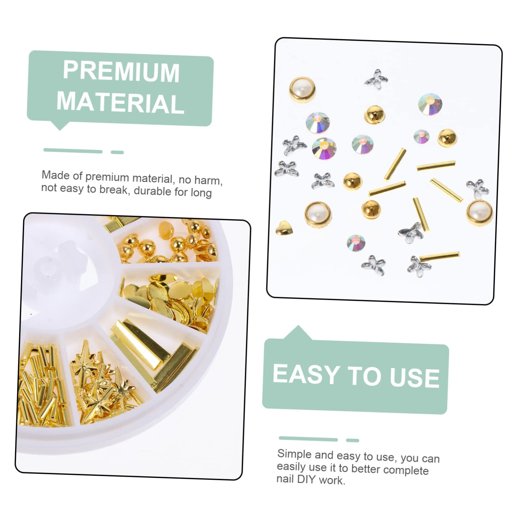 CALLARON 3 Set Decorazioni Per Unghie Set Per Nail Art Gioielli Per Manicure Facili Applicare Per Salon E Te 9 Scatole*3