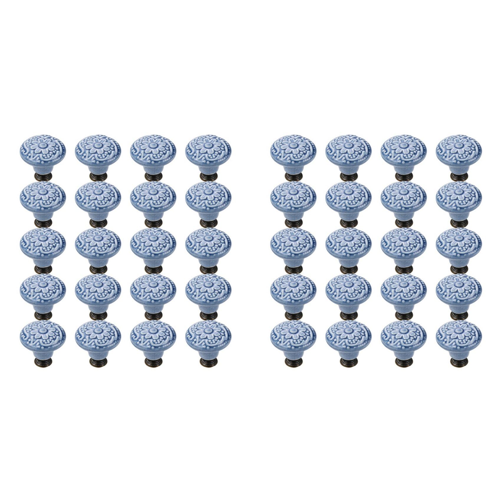 Ctrlzs 40 Pcs Drawer Pull Handles Round Cabinet Knobs Vintage Ceramic Door Knobs For Closet Cupboard Wardrobe Dresser
