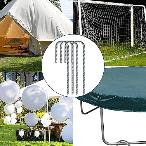 Miniatura 7 de Estacas de tierra para jardín grapas de acero para tienda de campaña de acero pinzas de barras de refuerzo de metal resistentes para paisajes