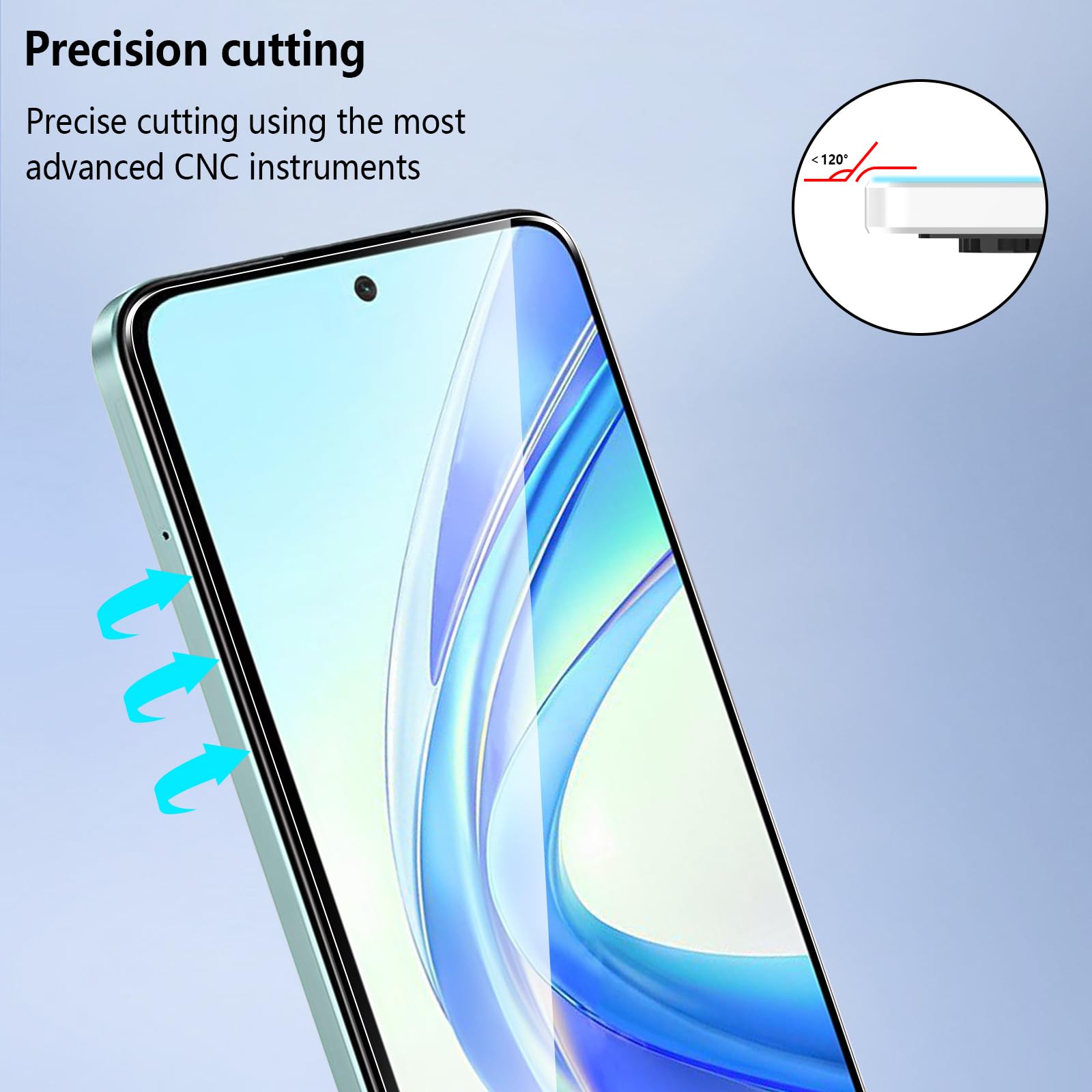 3 Pellicole Vetro Temperato Per Honor 90 5G - Durezza 9H, Anti-impronta, Ultra HD (con Kit Panno E Salviette) - 2