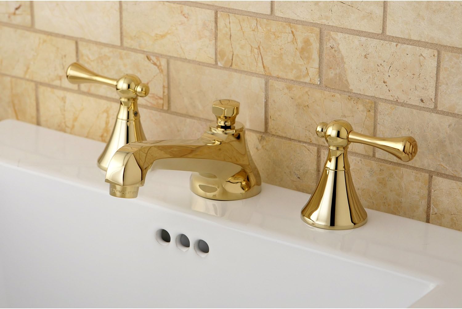 Kingston Brass KS4472BL 8 in. Widespread Bathroom Faucet, Polished Brass