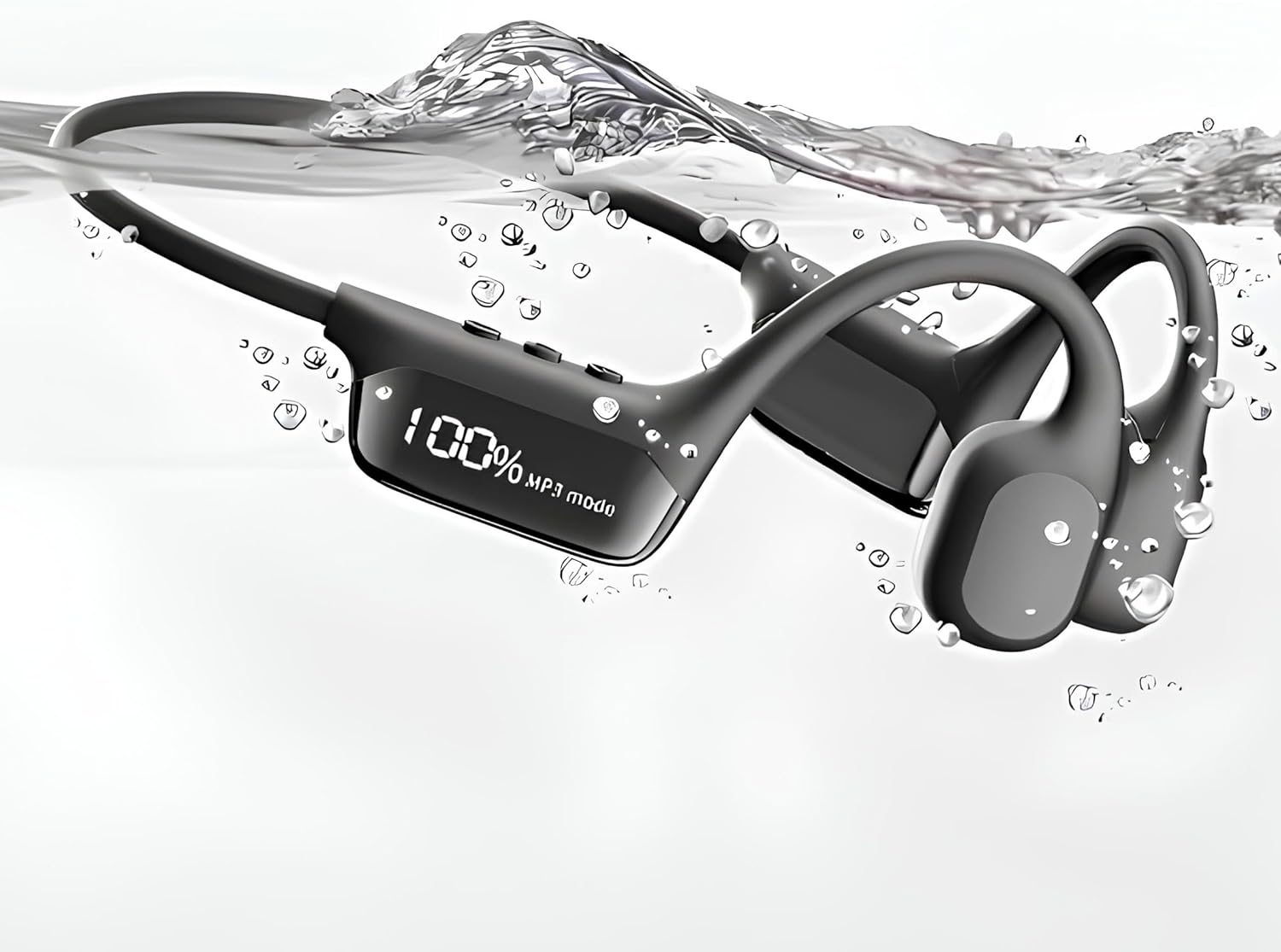 Bone Conduction Swimming Headphones IP68 Waterproof, 32GB MP3 Player, Open-Ear Underwater Headphones for Swimming, Pool, Open Water & Training