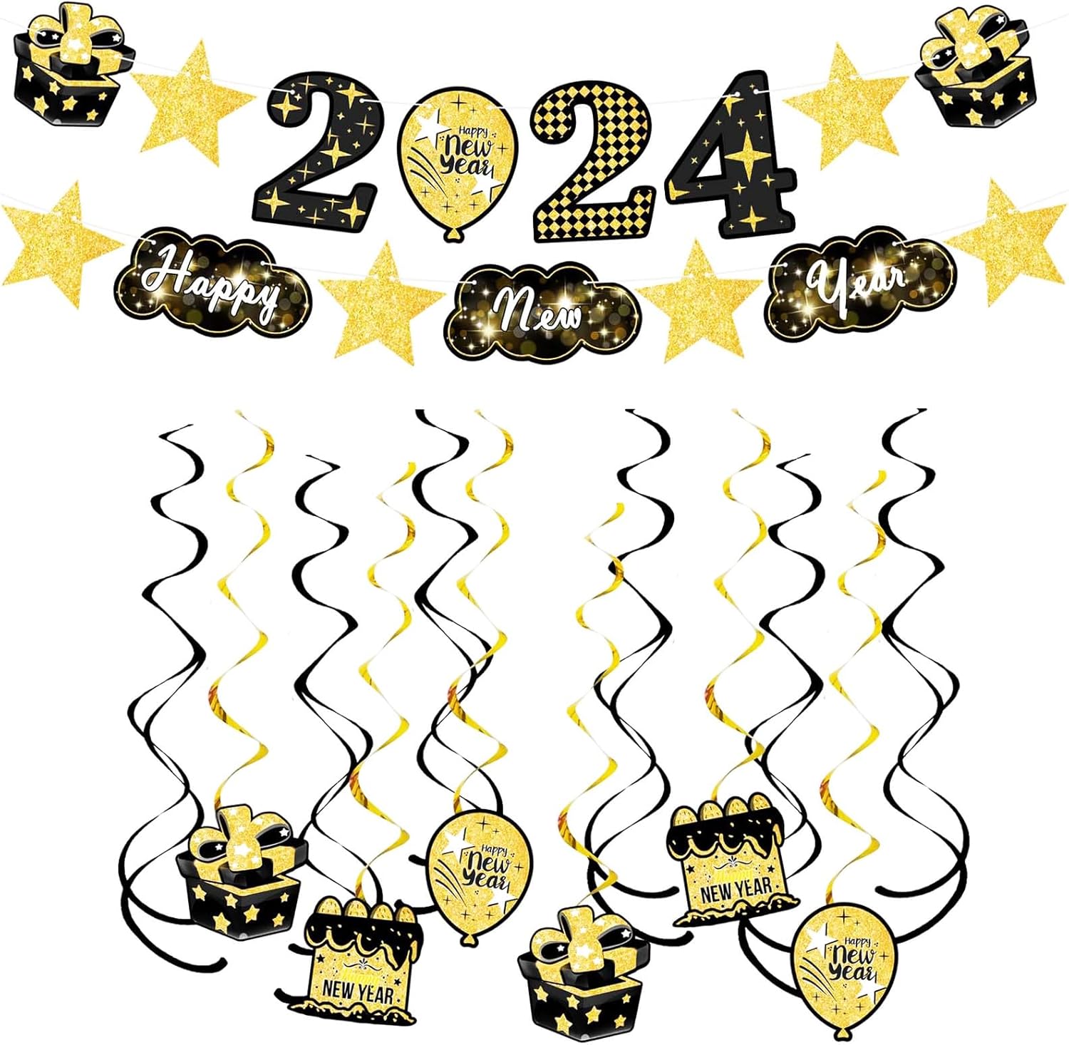 28 Stück New Years Eve Decorations 2024, New Year Eve Decorations 2024