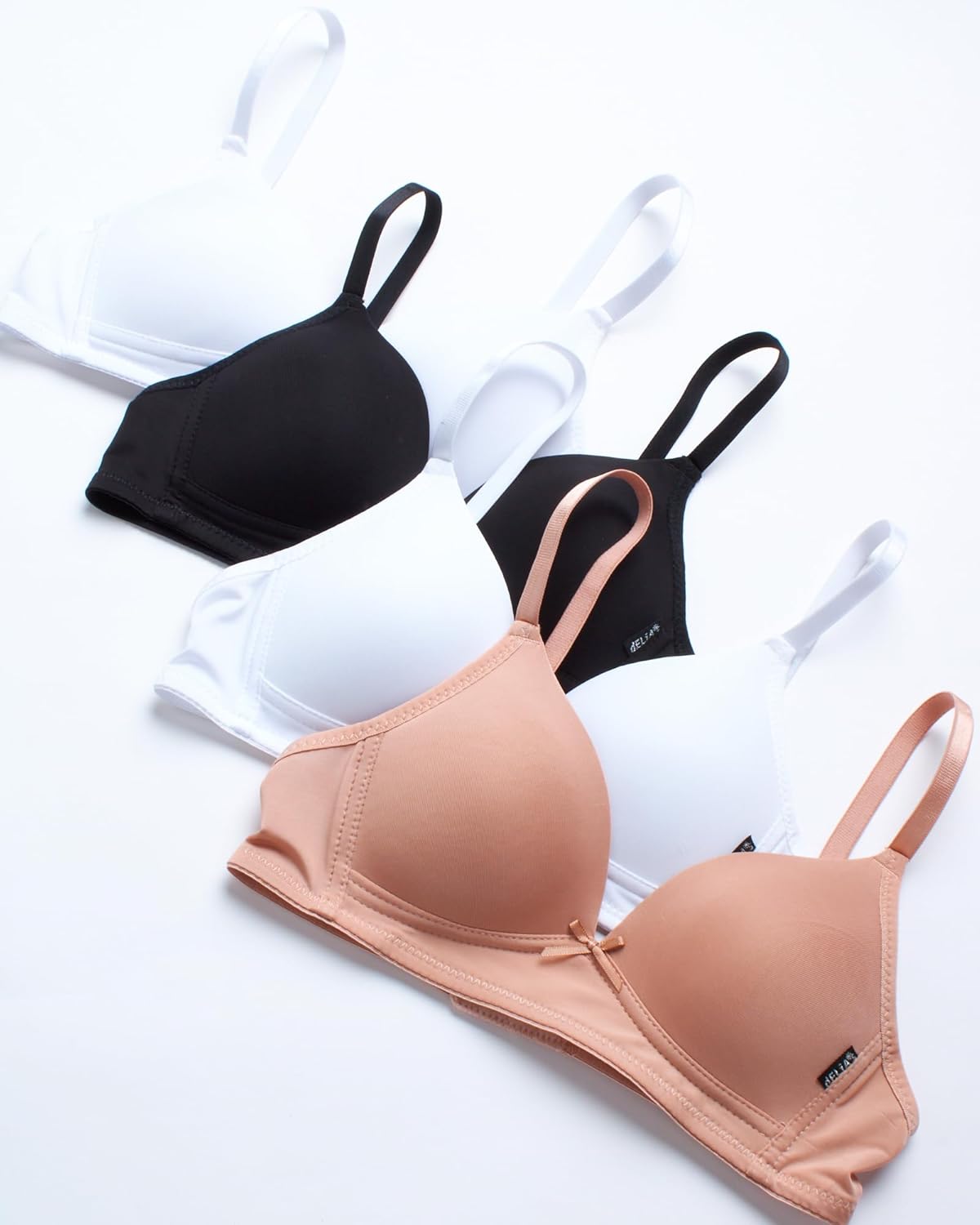 Girls Training Bras - 4 Pack A Cup Molded Bralette - Soft Wireless Training Bras for Girls (32A-36A) - Image 3