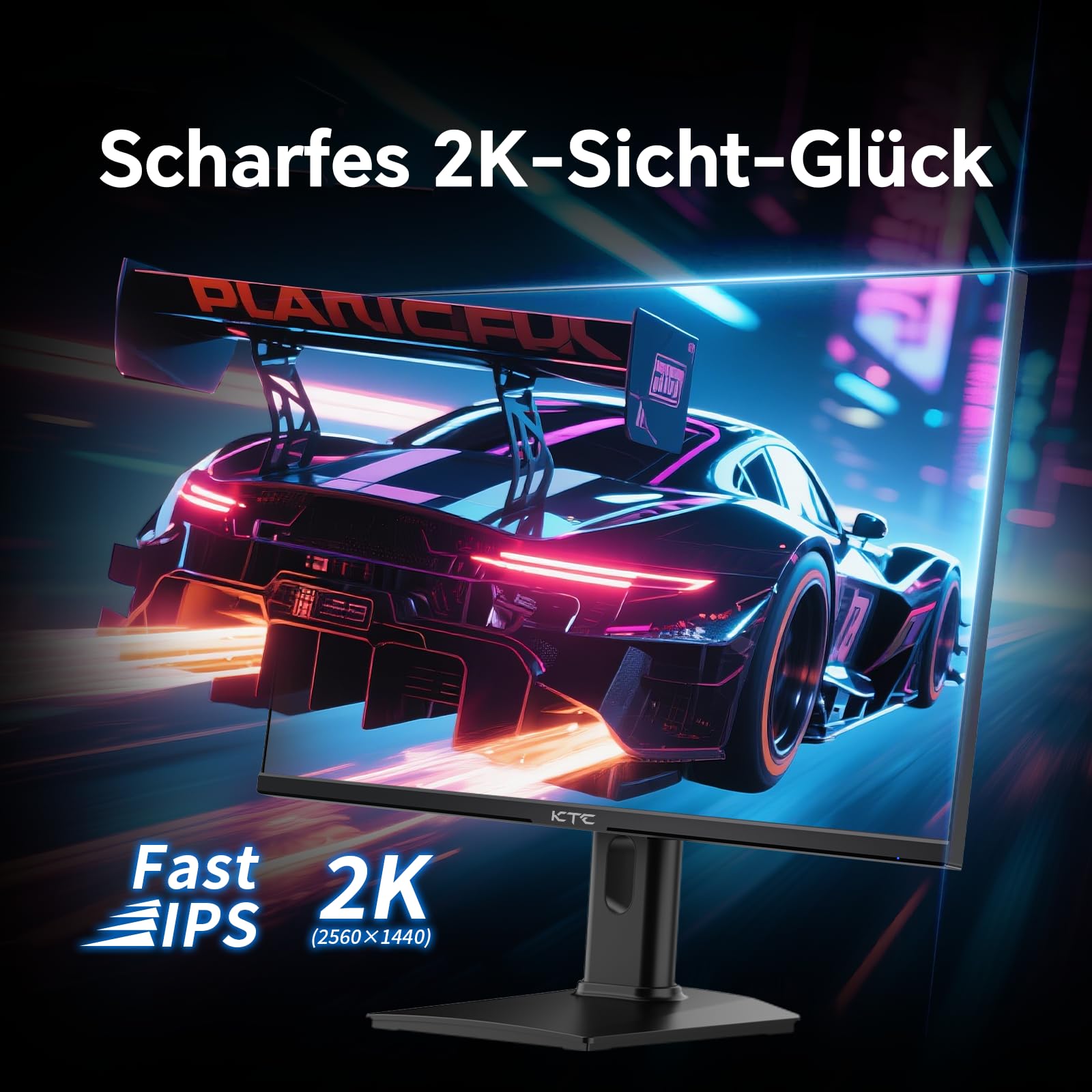KTC Gaming Monitor 24 Zoll QHD 2K 180Hz Fast IPS 1ms HDR 400 Adaptive Sync 400 cd/m² VESA 100x100 mm