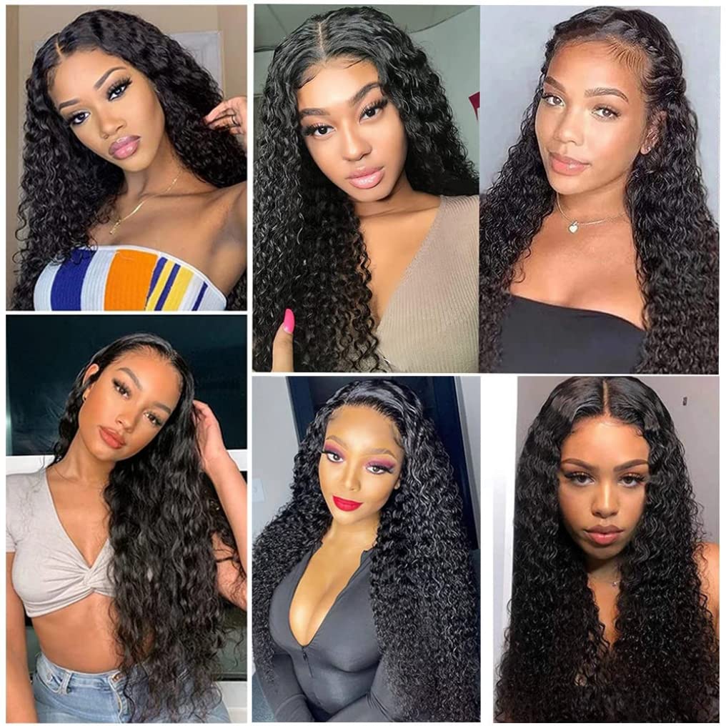 Water Wave 3 Bundles Human Hair 10A Brazilian Virgin Water Wave Human Hair Bundles for Women 100% Unprocessed Wet and Wavy Hair Bundles Natural Black Color 12 14 16 Inch