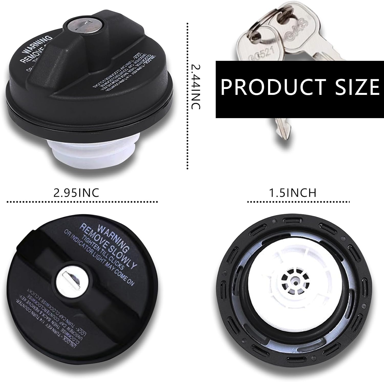 1 Pcs Locking Gas Cap, Fuel Cap With Lock, Compatible With 4runner, Fj Cruiser, Tacoma, Tundra, Acura, Chevy Camaro, Crv And More,Replace # 77300-47020, 10504