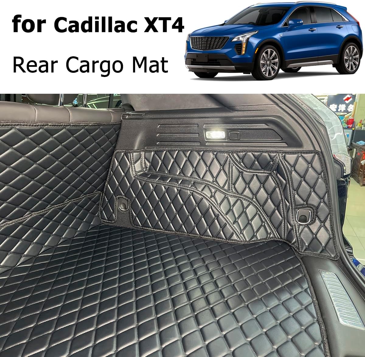 for 2019-2025 Cadillac XT4 Trunk Mat and Rear Backrest Mat Cargo Liners All Weather Anti-Slip