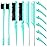 Remerry 12 Pieces Hair Brush Set, Nylon Teasing Hair Brushes 3 Row Salon Teasing Brush, Double Sided Edge Smooth Comb Grooming, Rat Tail Combs with Duckbill Clips for Women(Mint Green)