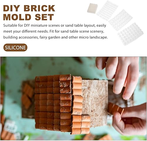 Miniatura 9 de Kichvoe 1 juego de moldes de ladrillo en miniatura para mesa de arena, modelo de construcción para manualidades de paisajes y escenas en miniatura