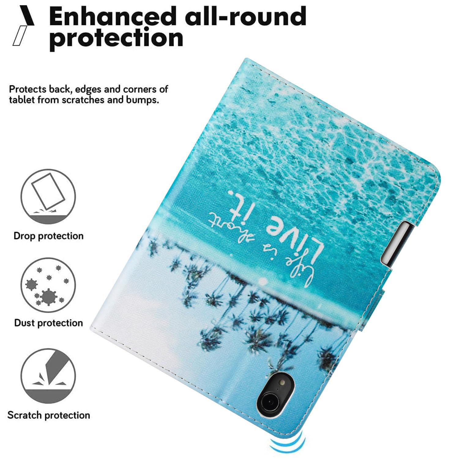 YUNHOTIC Case for iPad mini 7 A17 Pro & iPad mini 6 (2024/2021