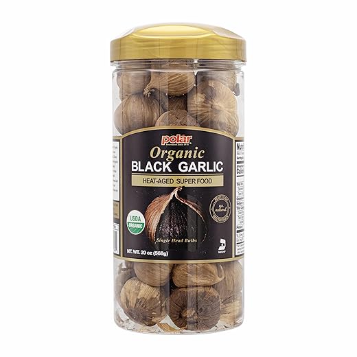 MW Polar USDA Organic Black Garlic 20 oz (Pack of 1), Whole Bulbs, Easy Peel, All Natural, Chemical Free, Kosher Friendly Ready to Eat Healthy Snack