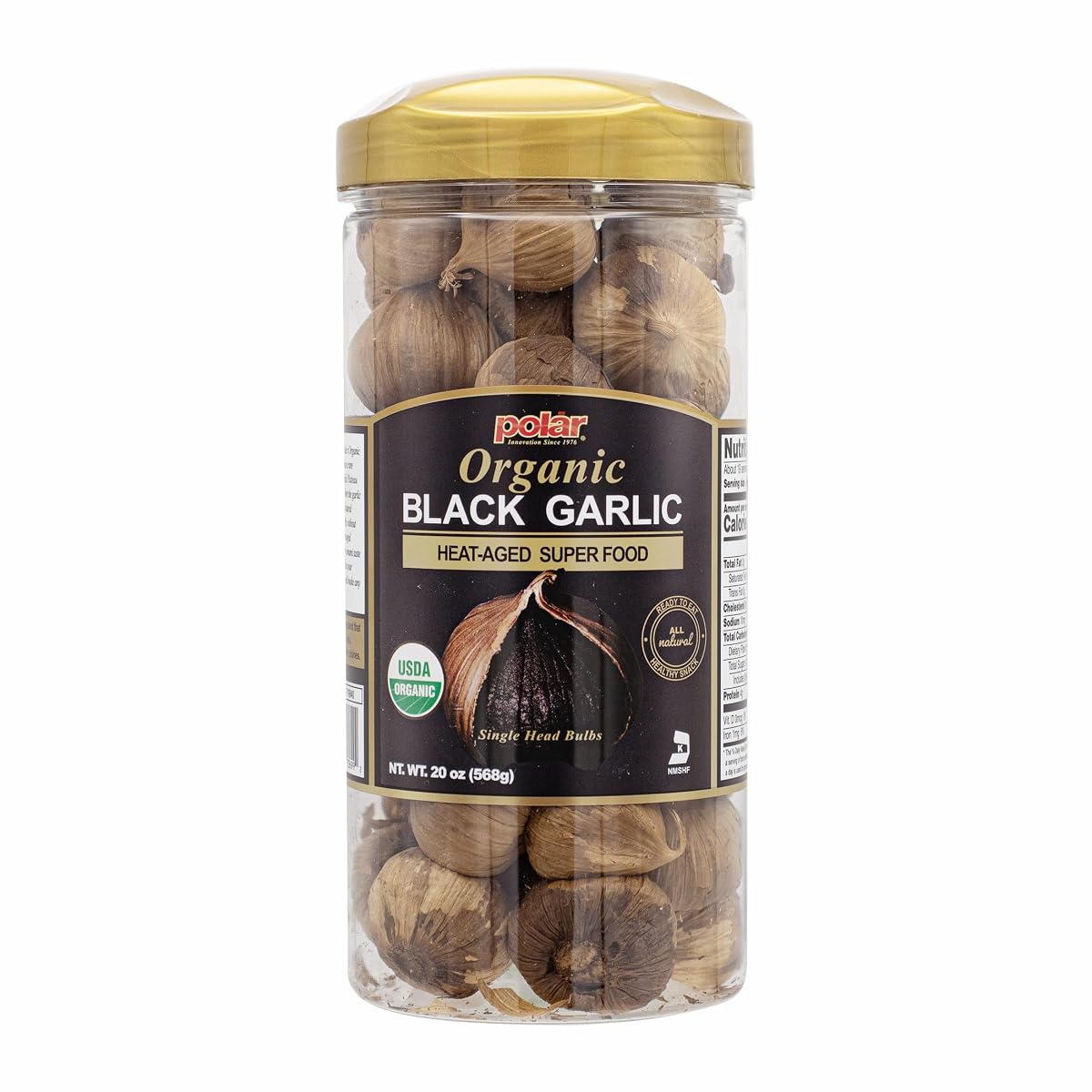 MW Polar Organic Black Garlic, Whole Bulbs, Easy Peel, 20 oz