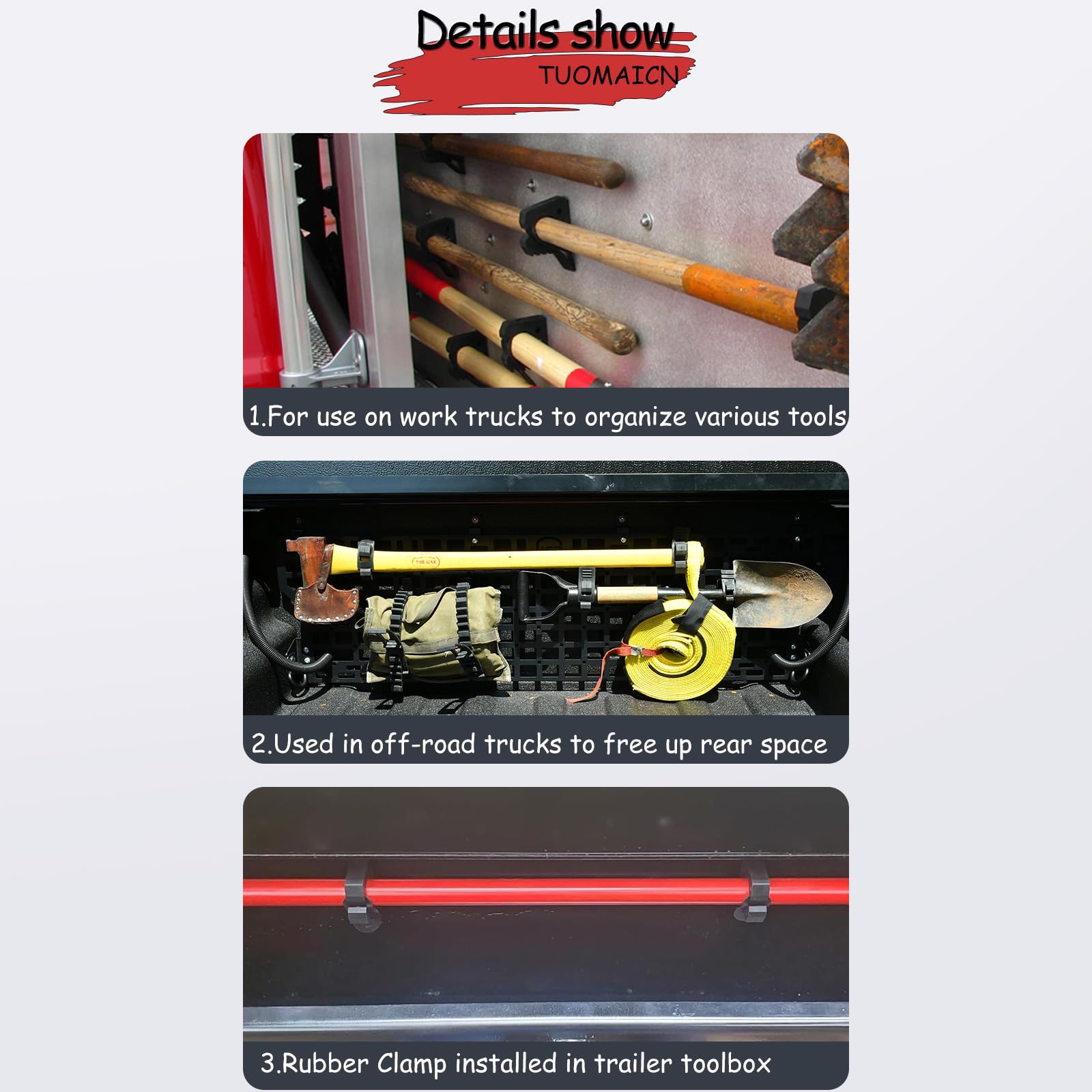 Lot De 4 Pinces De Montage Rapide Antidérapantes - Fixation Outils 3-4 Cm - Caoutchouc Robuste Noir