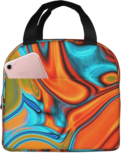 Miniatura 9 de Lonchera reutilizable con aislamiento de piña arcoíris para mujeres y hombres impermeable lonchera térmica para el trabajo oficina viajes picnic