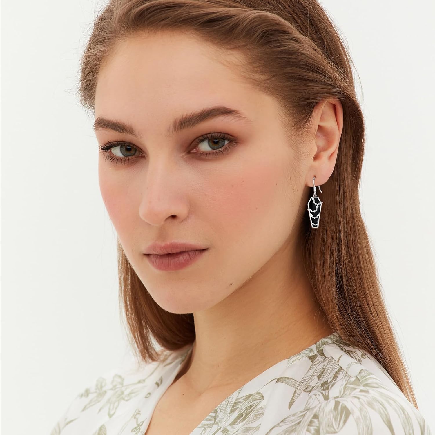 Witch/Bat/Skull/Black Cat/Cross Earrings for Women 925 Sterling Silver Coffin Dangle Drop Earrings Gothic Halloween Jewelry Birthday Halloween Gifts for Girlfriend Daughter