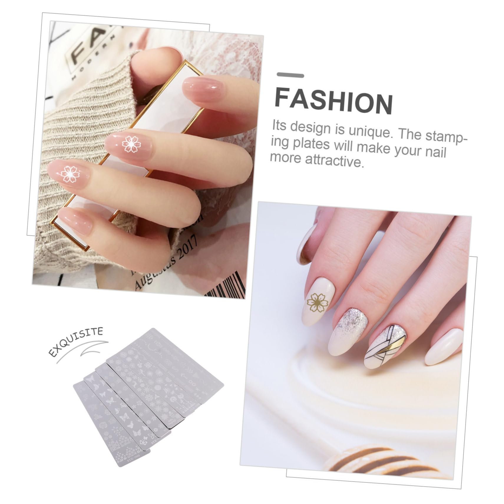 FRCOLOR 18piezas Plantillas De Estampado De Uñas De Navidad Para Decoración De Manicura y Pedicura Plantillas De Diseño De Uñas