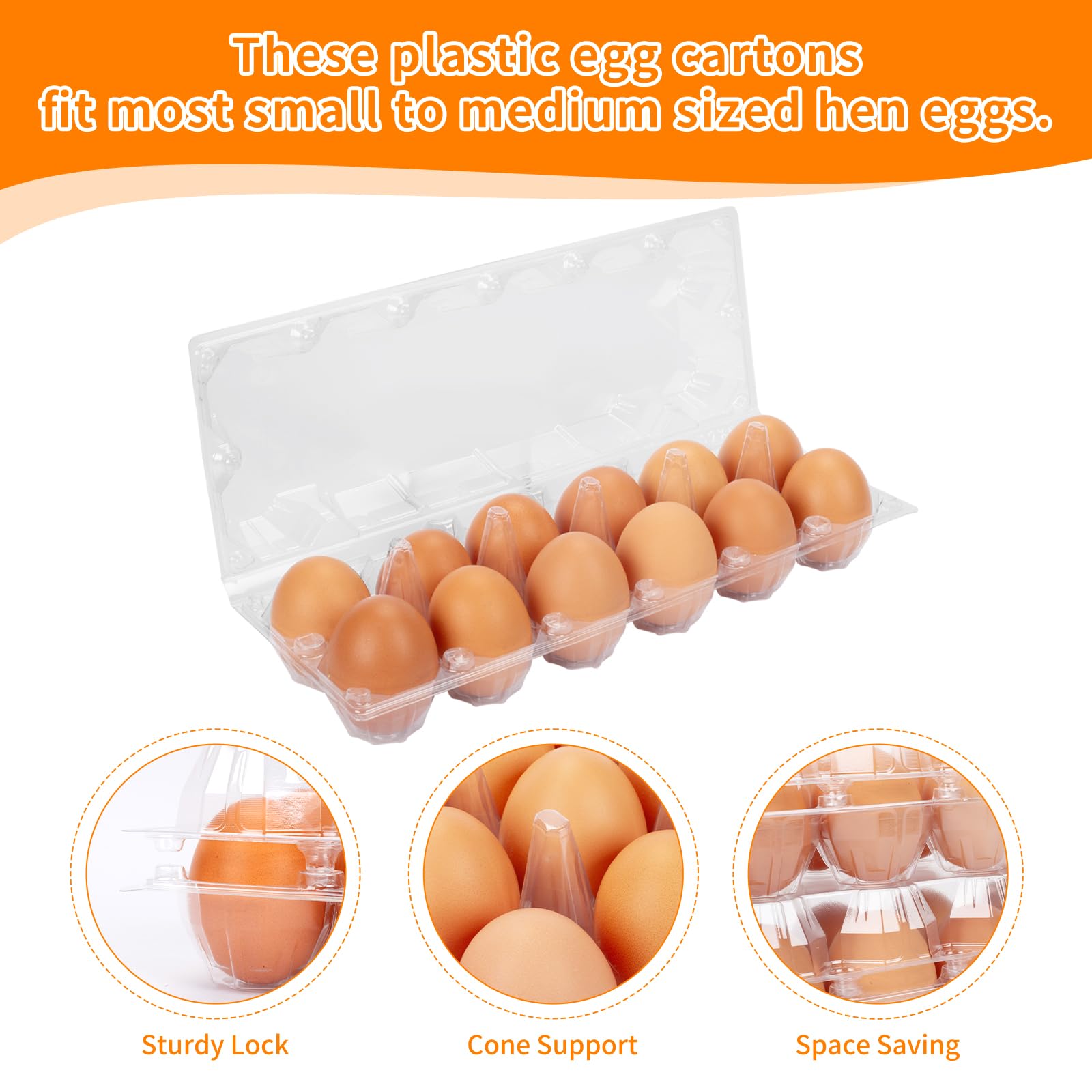 Paquete de 120 cajas de huevos baratas a granel, 12 contenedores de huevos para huevos de gallina, una docena de cajas de huevos vacías para granja de pollos en el hogar, exhibición de