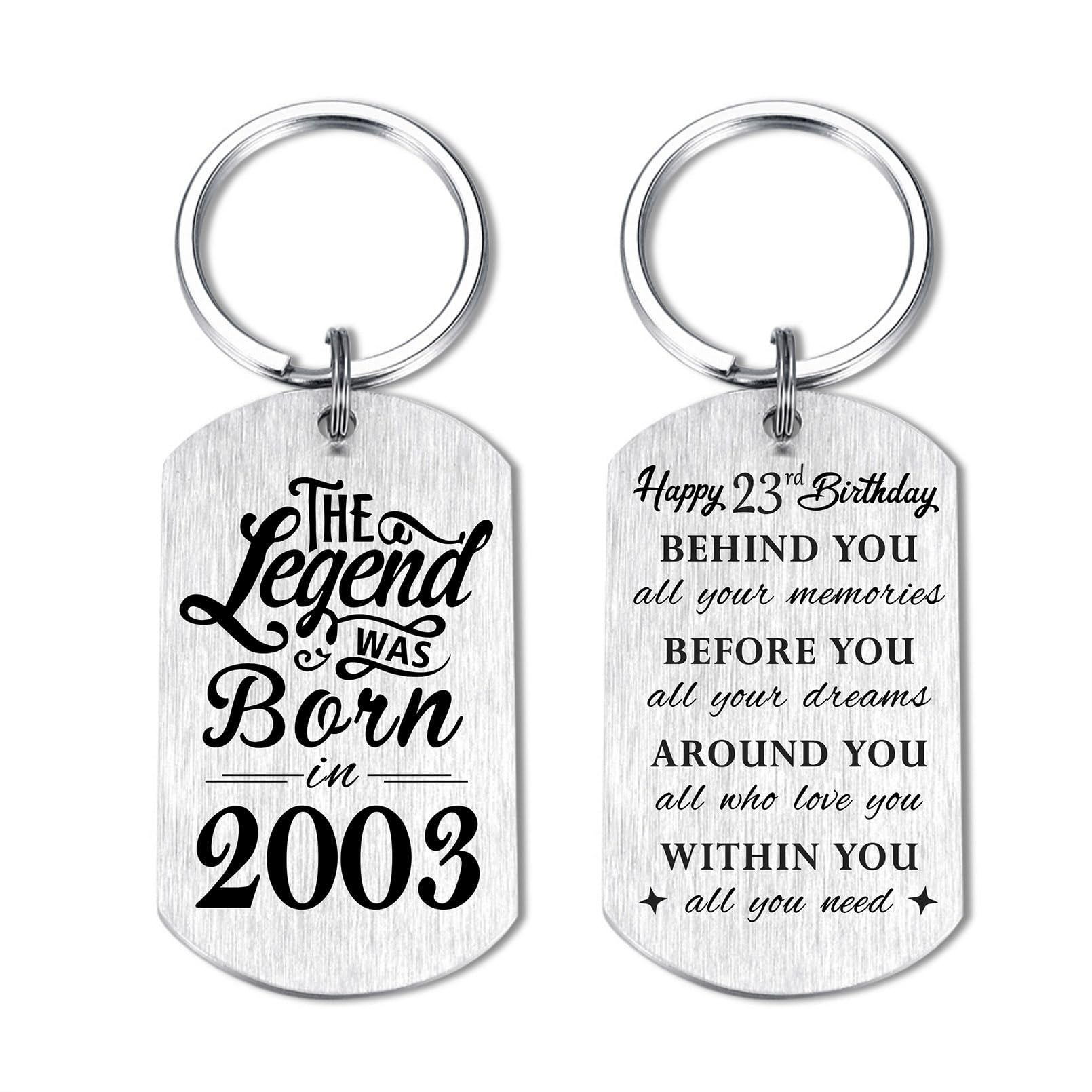 Yobent Birthday Gifts for Men Women Him, Happy Birthday Personalized Keychain, Men Gifts for Bday Unique