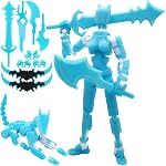 Titan 13 Action Figures (Grow in The Dark Blue) T13 3D Action Figure Set Already Assembled Dummy Robot Nova 13 Printed Multi-Jointed Movable Toy for Gift Collectors (Blue Black + Dog)