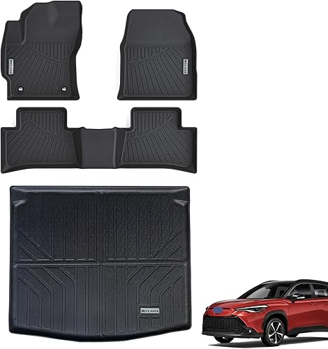 Alfombrillas y forro de carga para Toyota Corolla Cross 2022 2023 2024-Fit All Hybrid and Fuel FWD (no apto para la versión de combustible AWD), TPE