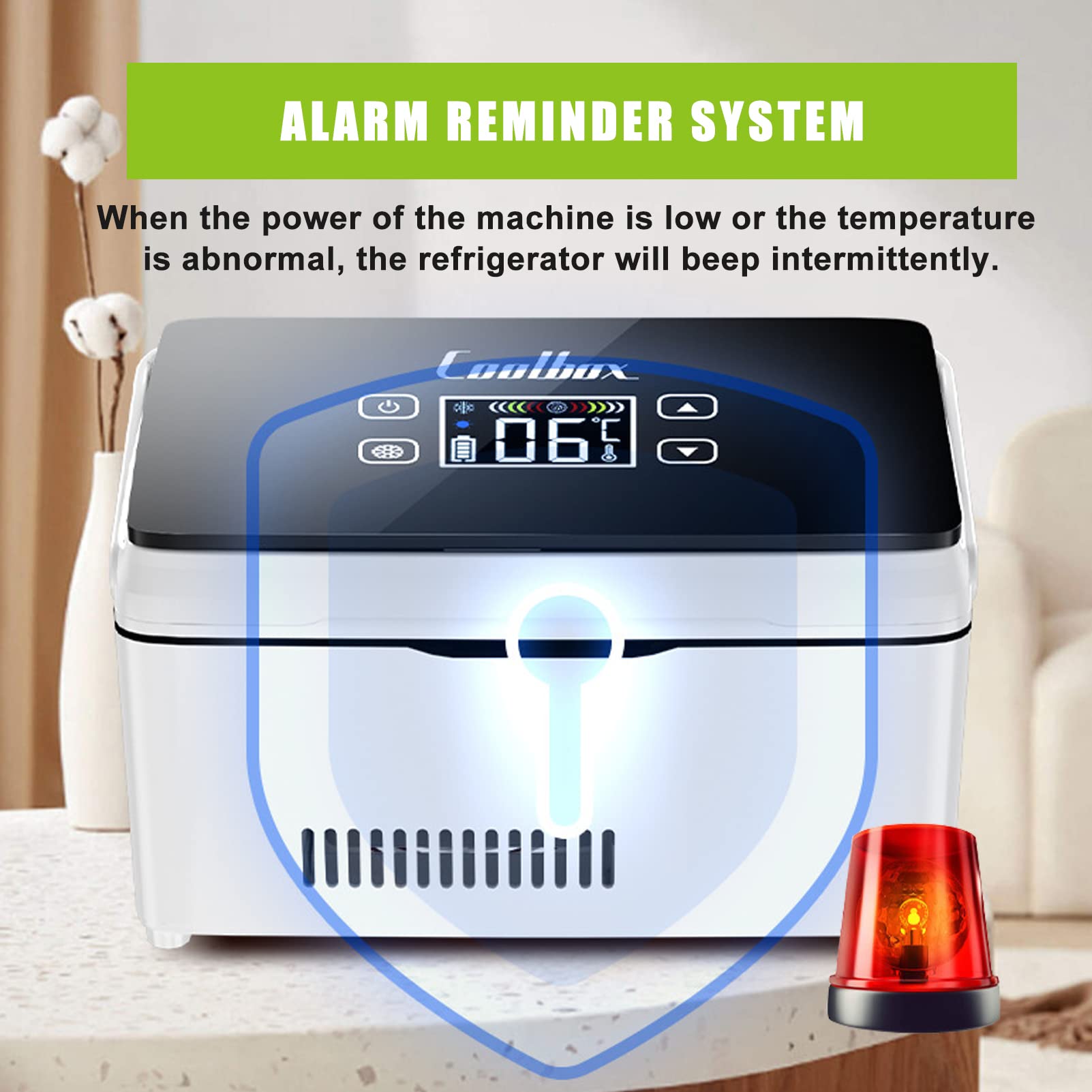 Genérico Estuche refrigerador portátil para insulina con Alarma, Mini refrigerador para medicamentos con Temperatura Constante de 2 a 8 ℃ para Viajes en Coche, Funciona con Pilas (2 Pilas).