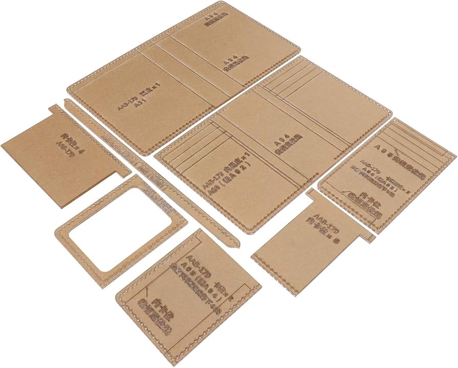 Korte Portemonnee Acryl Sjabloon, 8 Stuks Acryl Leer Patroon