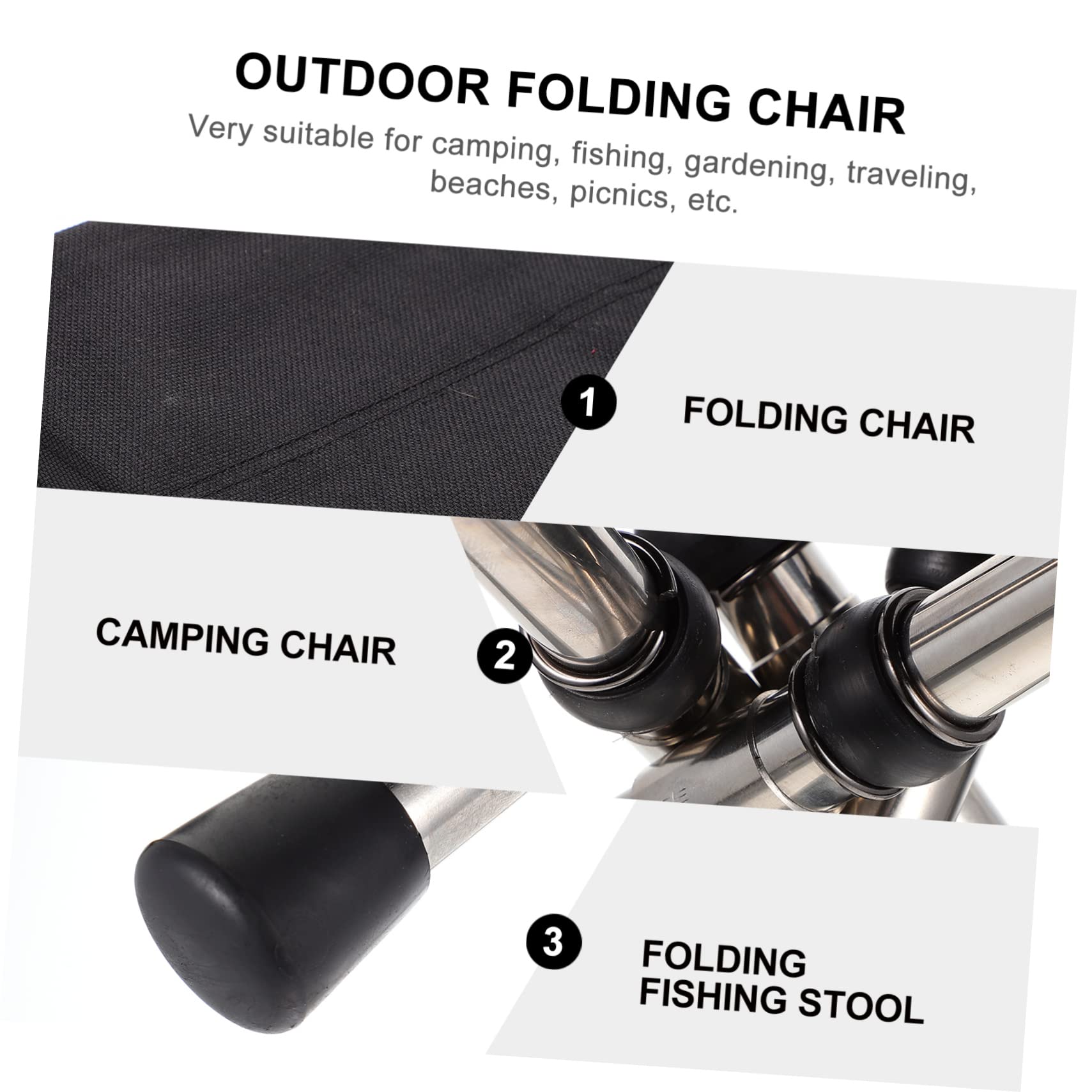 Tabouret Pliant D’extérieur Portable en Acier Inoxydable pour Camping | Modèle Télescopique, Format 1 Pièce, Noir, pour Randonnée et Escalade en Plein Air