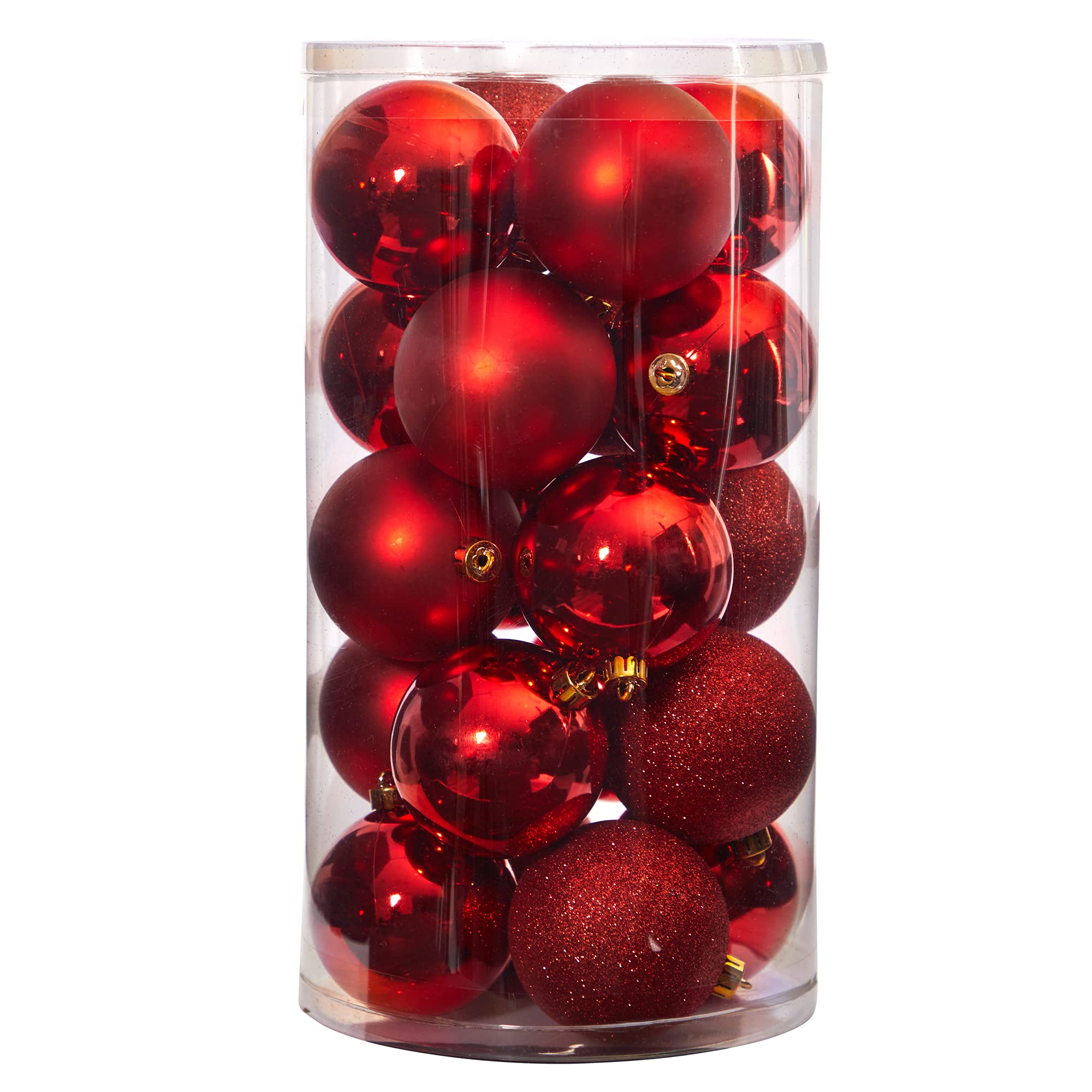 Lot de 20 décorations de Noël incassables avec boîte de Rangement réutilisable 7,6 cm