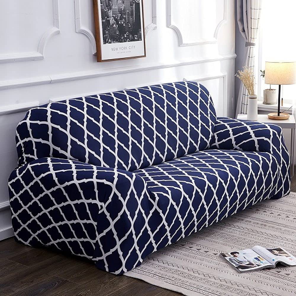 Housse de canapé d'angle extensible style géométrique pour un salon moderne