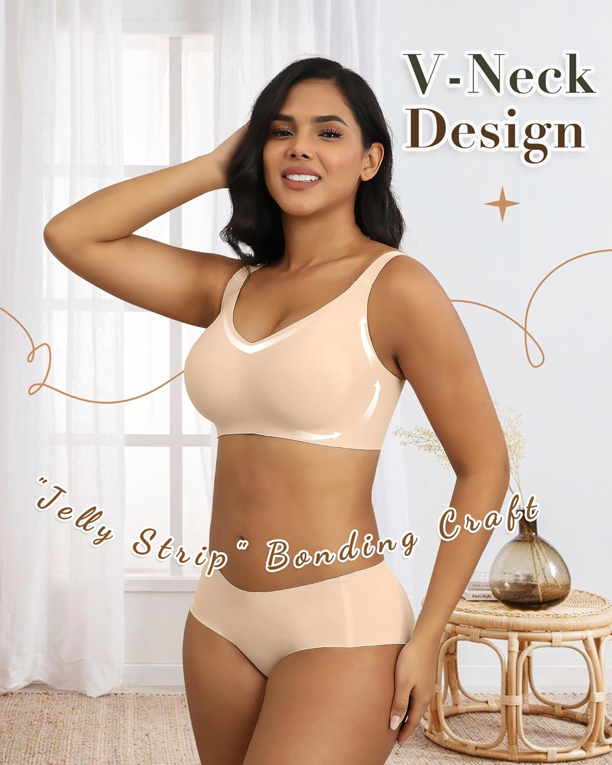 HORISUN Seamless Wireless Bra for Women with Soft Support No Underwire Full Coverage Comfort Bras Back Smoothing Bralettes - Image 7