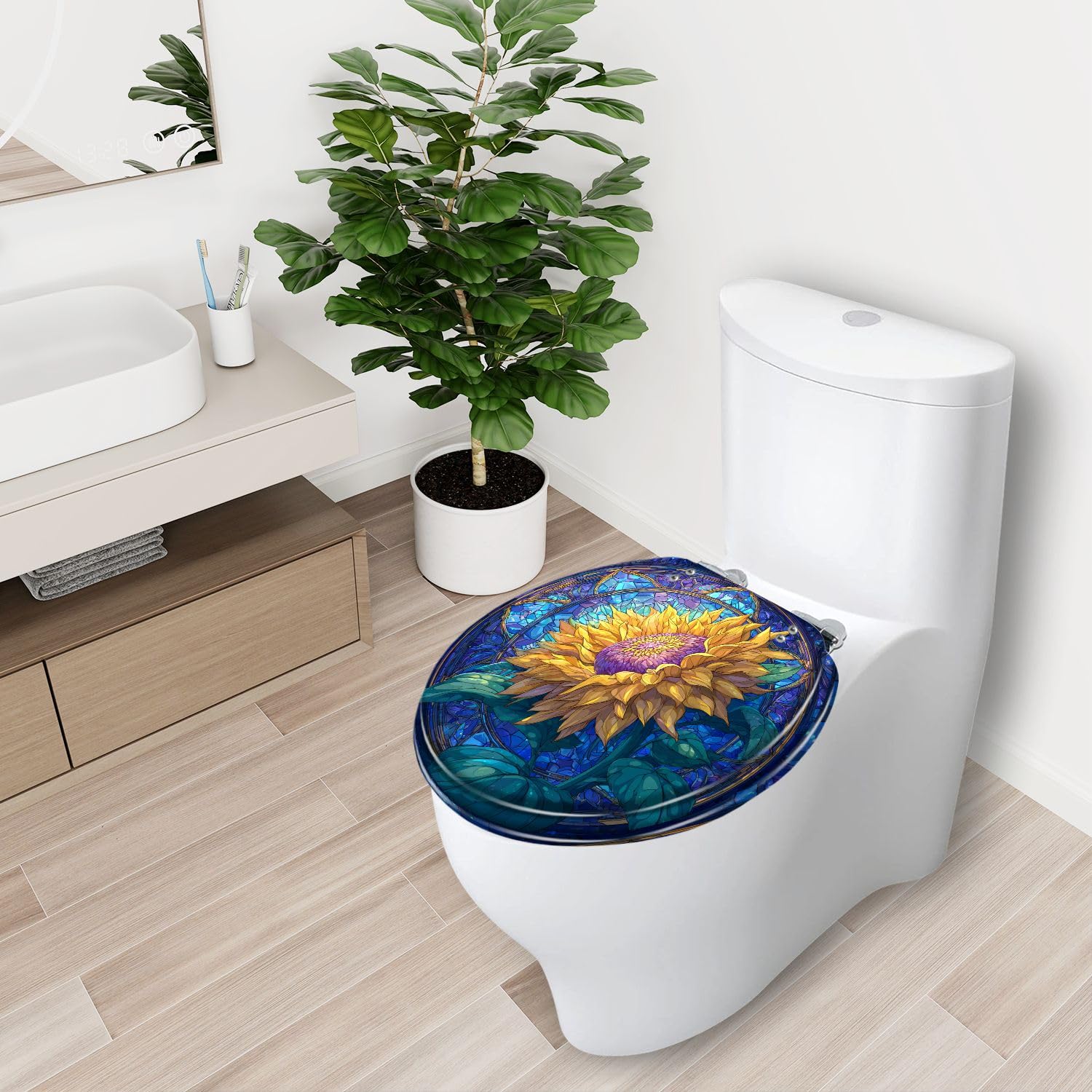 Asiento de inodoro redondo de cierre suave de Haven Home Goods