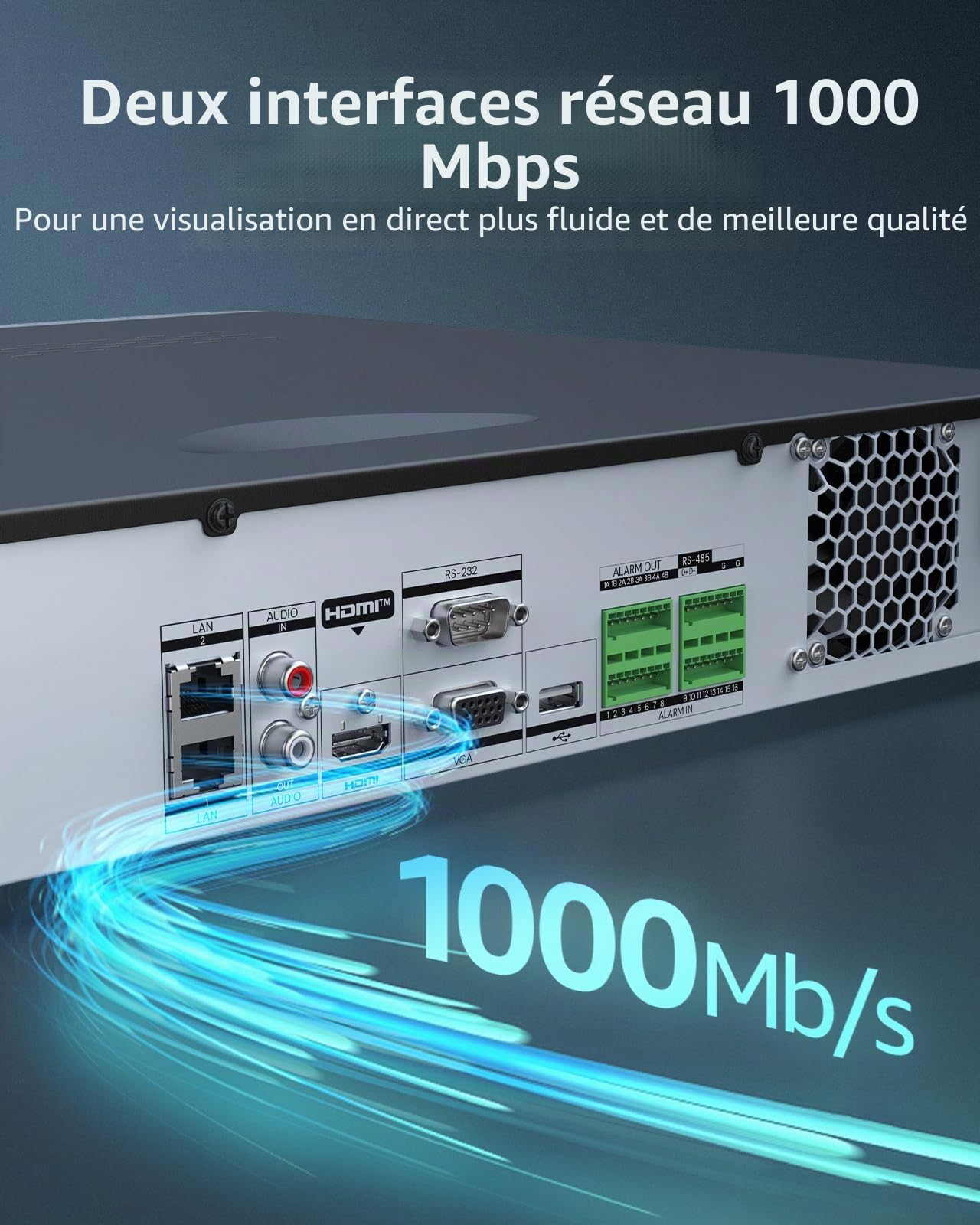 ANNKE NVR 32 Canaux 12MP sans Ports PoE, Enregistreur Vidéo Réseau H.265+
