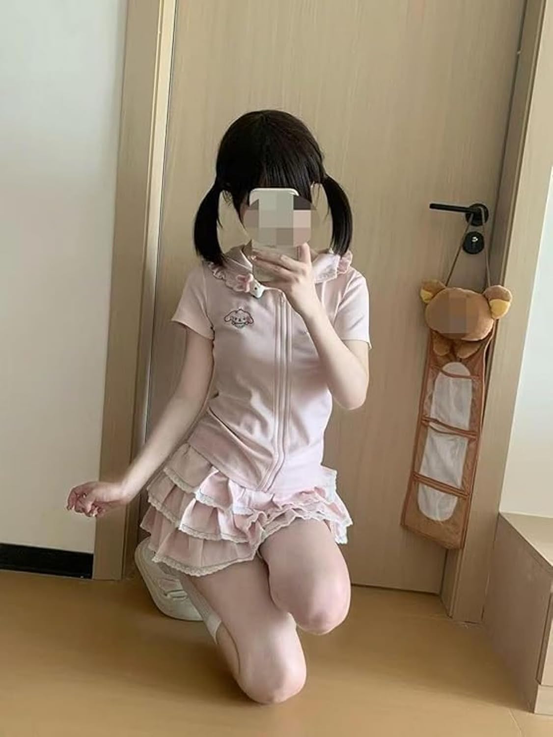 Pokn Kawaii Cute Kaomoji Tank Tops Y2k Printed Sleeve Round Neck Crop Top Shoujo Clothes Cutecore Jojifuku image 4
