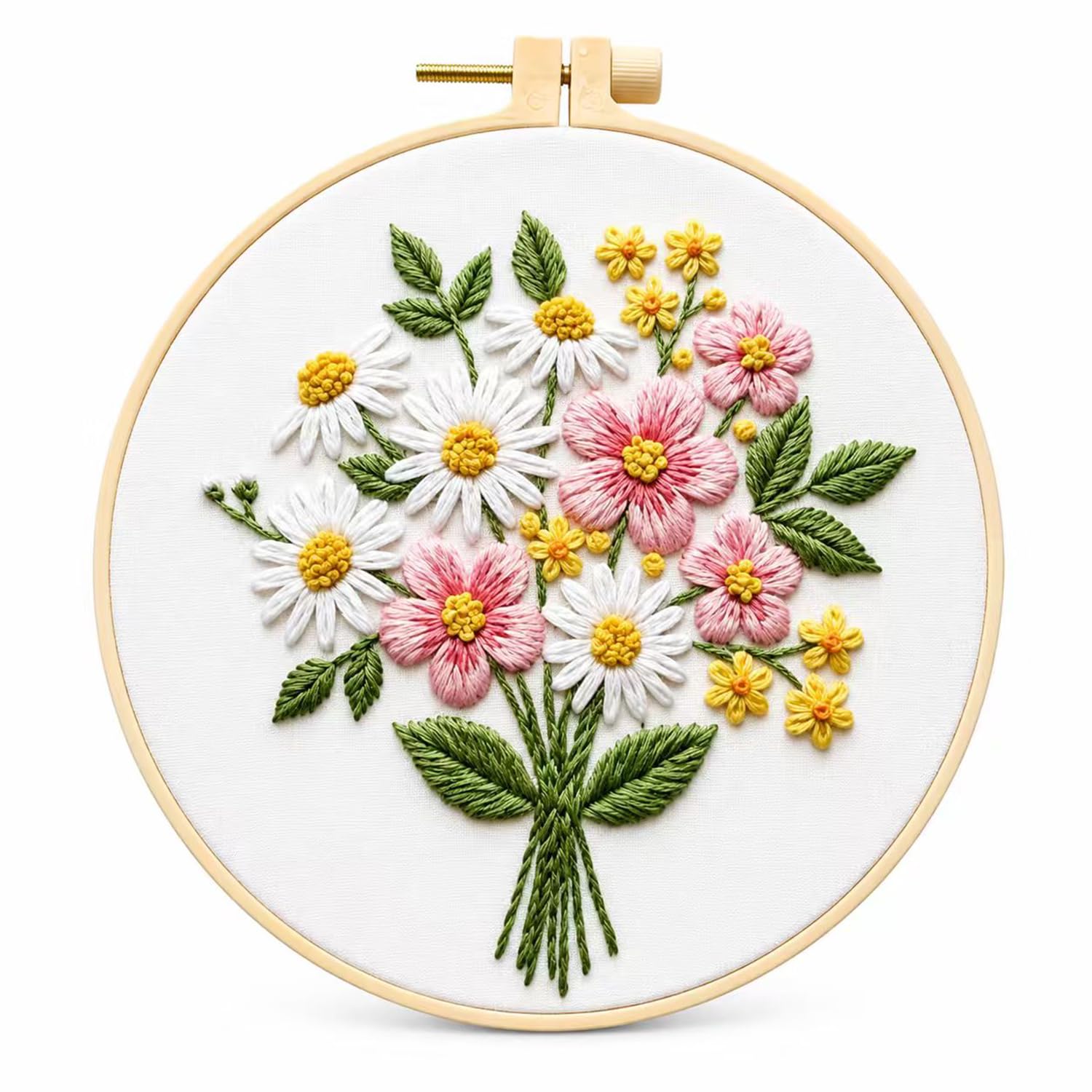 Daisy Embroidery Kit - Beginner Floral Art -1