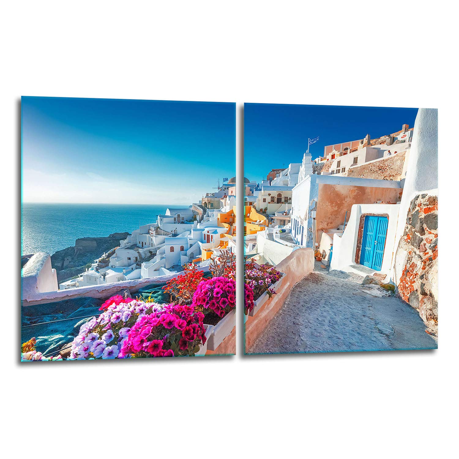 TMK ArtDeko Protector de cocina de 2 piezas, 2 x 40 x 52 cm, protección contra salpicaduras, protección de vitrocerámica de cristal de seguridad, robusto, higiénico y antideslizante, protección para