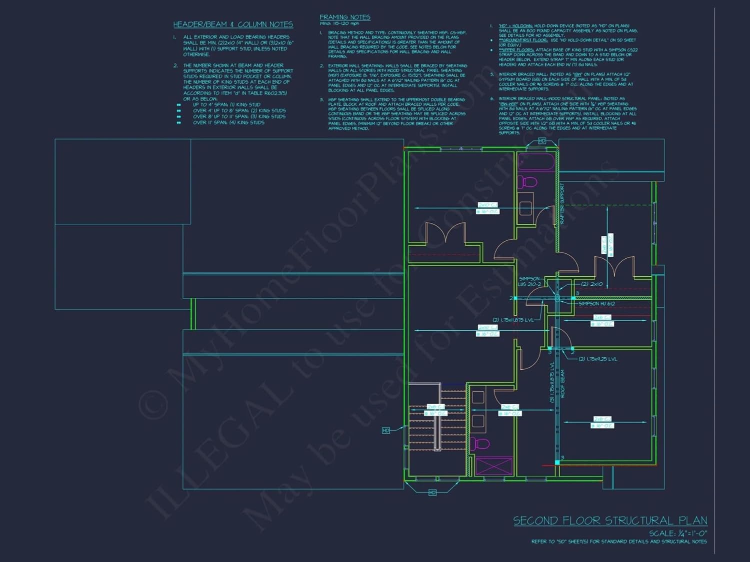 20-1767 HOUSE PLAN - Beautiful 4-Bedroom House Plan with CAD Designs & Blueprint