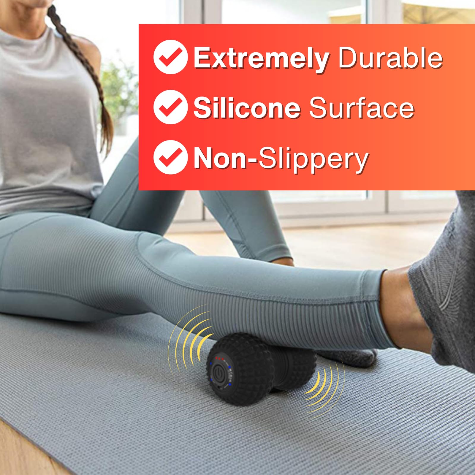 ZeenKind Peanut Massage Ball with Ultra Strong Vibration, Electric Rechargeable Therapy Roller in 4 Vibrating Speed, Trigger Point Massager for Back Neck Foot Muscle Pain & Myofascial Release