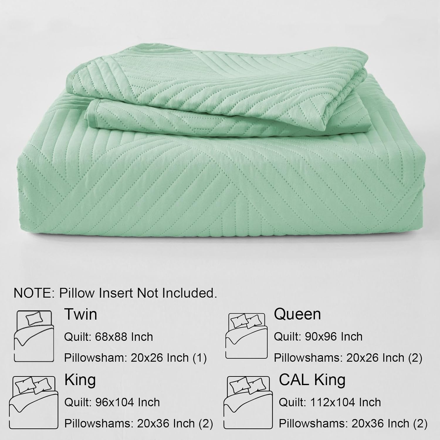 Whale Flotilla Twin Quilt Set, Soft Lightweight Quilts Bedspreads Coverlet with Embossed Pattern, Bedding Sets with Pillow Sham, Reversible Bed Cover for All Seasons, 68x88 Inches, Light Green - Image 5