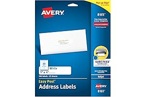 Printable Address Labels with Sure Feed: 18160 Avery Labels 1" x 4"