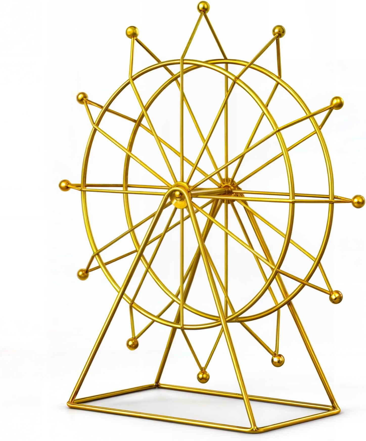 Ferris Wheel Bookshelf Decor Gold Modern Gift - Shelf Decor Accents Ornament - House Decorations Living Room - Fireplace or Desk Decor - Entryway Decor. (Art Deco)