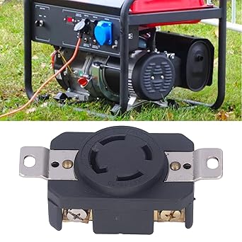 Ubersweet 4 Hole Power Socket, Easy Plug and Unplug 30A 120/208V Industrial Female Connector for Electrical Applications |||