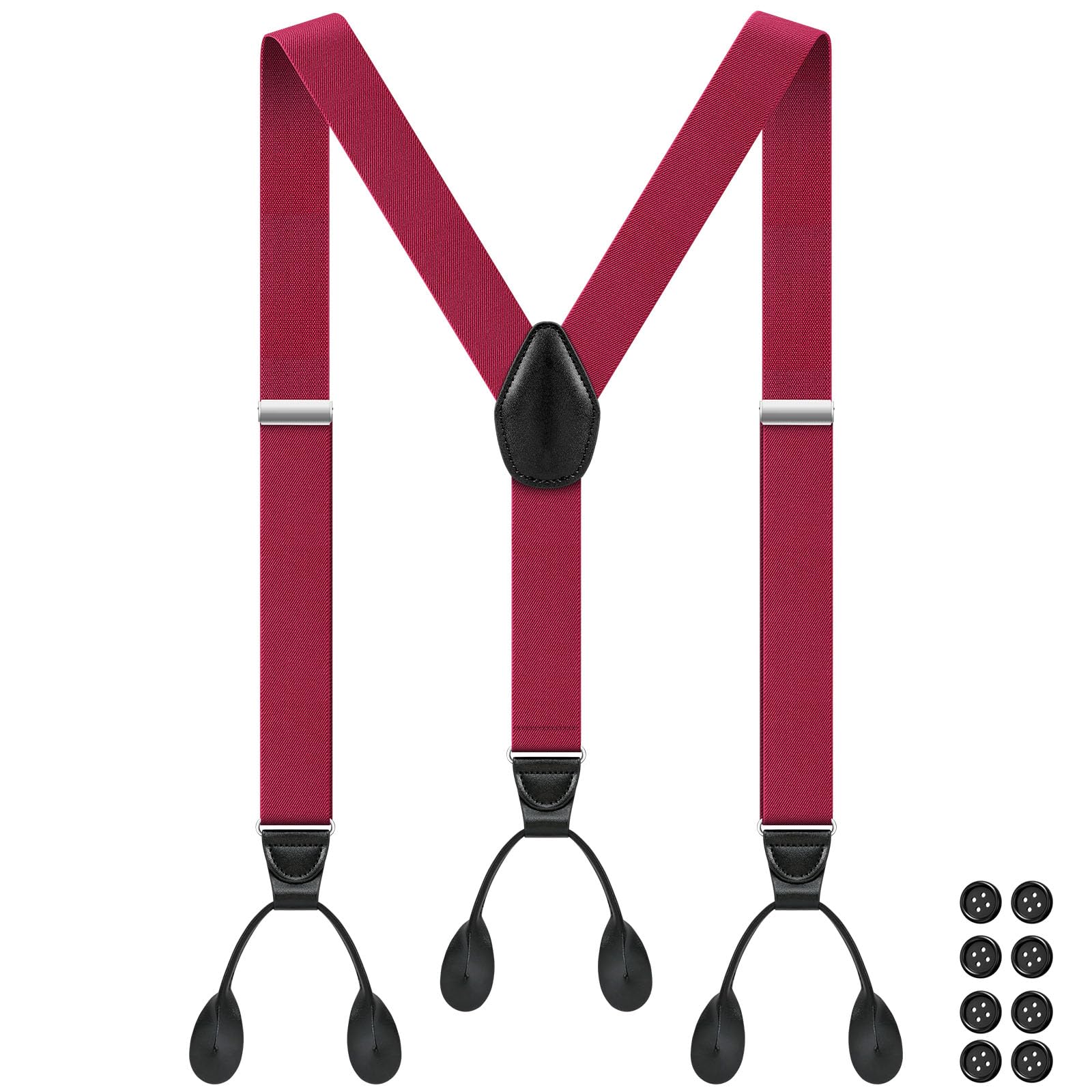 Clip Yeah Hosenträger Herren Breit 3.5cm mit knöpfen Elastisch Y-form | Stretch Hosenträger zum Knöpfen Hosenträger Herren Verstellbar Vintage Anti-rutsch Suspenders für Hochzeit Business Party