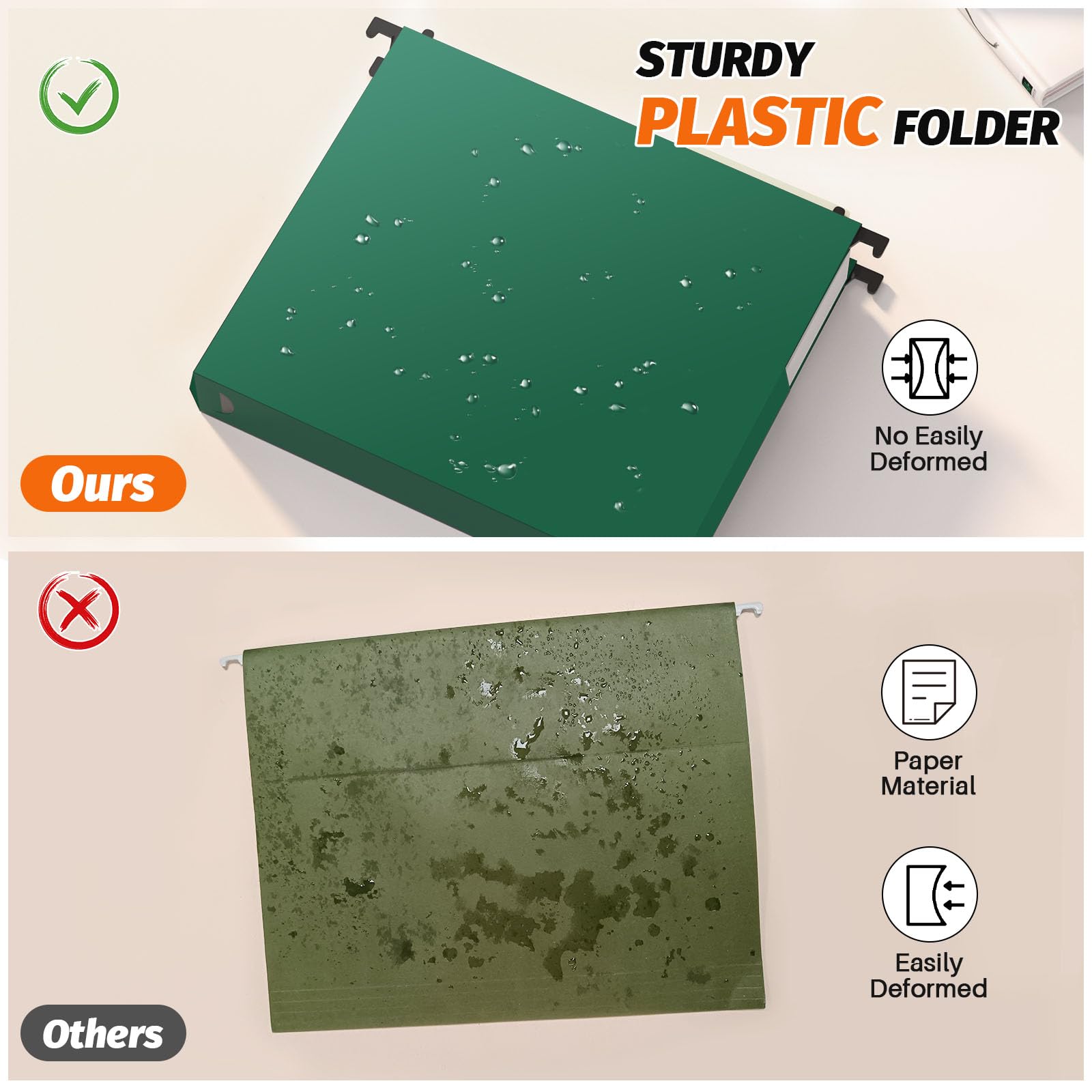SHUTEX Cartelle portadocumenti in plastica da appendere, confezione da 12 pezzi, rinforzate, extra capacità, espandibili, formato lettera, tasca a fisarmonica, resistenti, espandibili da 5 cm,