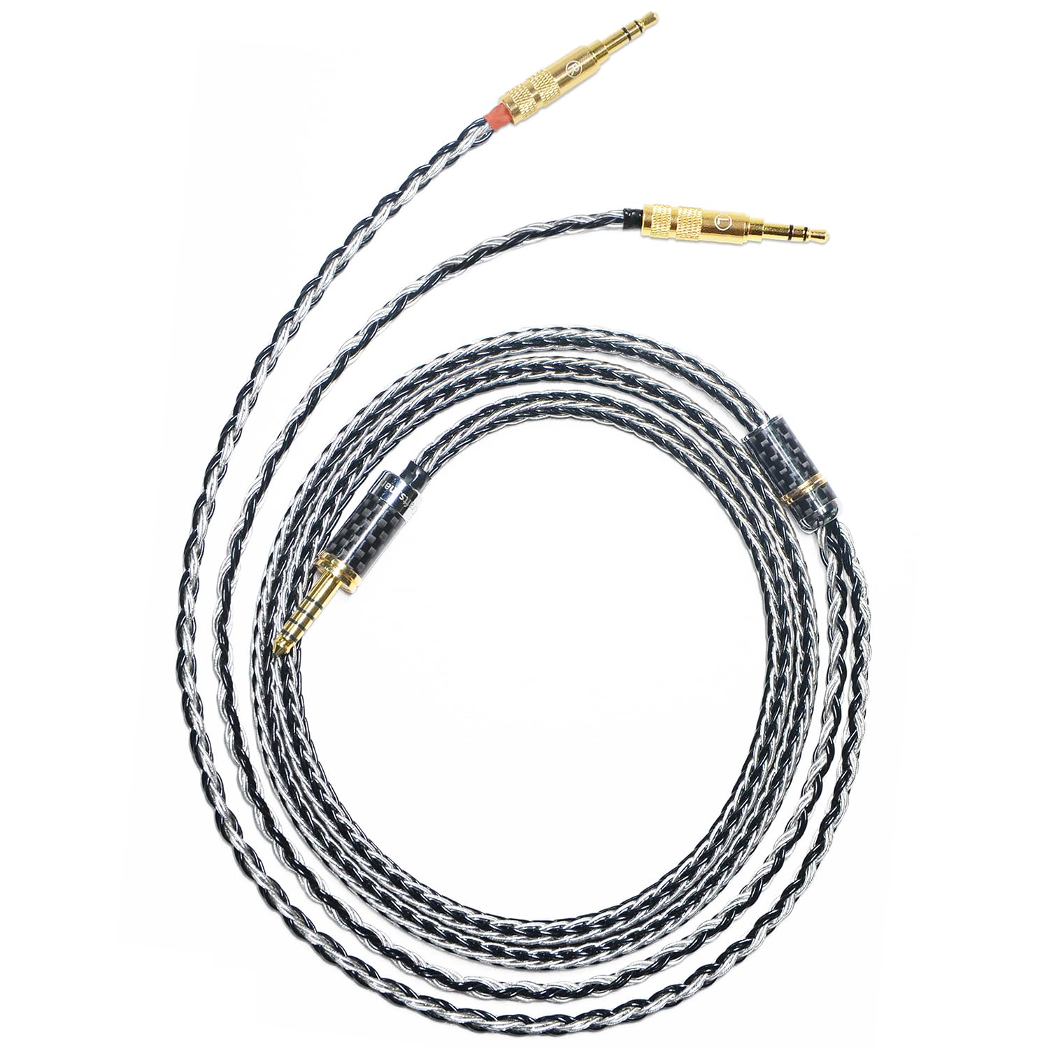 GUCraftsman Kompatibel mit HIFIMAN HE1000SE, HE5SE, HE6SE, SUSVARA, Ananda, Arya, SUNDARA – 16-adriges Kopfhörer-Upgrade-Kabel in 7N Einkristall-Silber/Kupfer-Mischverflechtung (4-PIN XLR-Stecker)