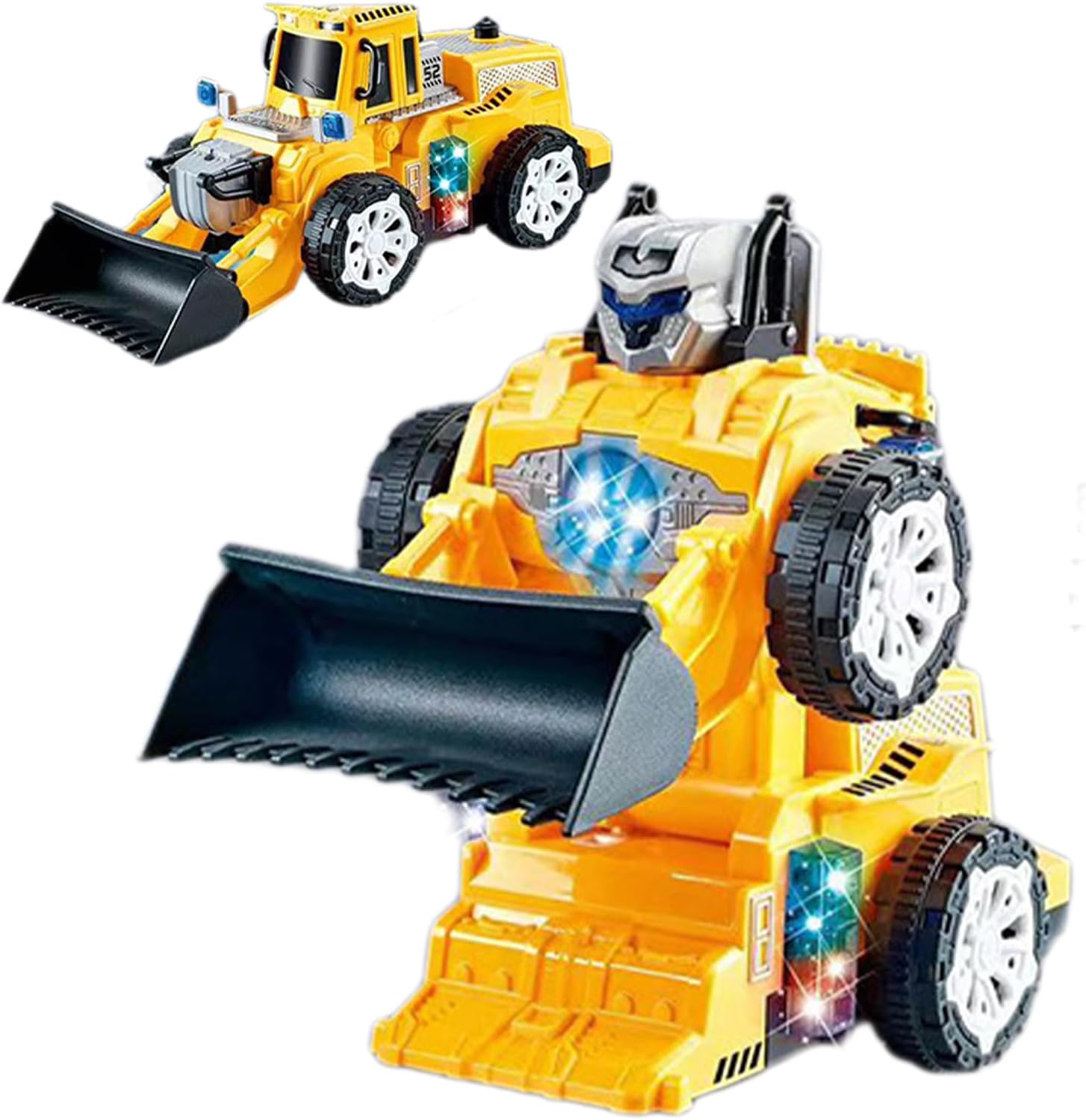 Transform Car Robot - Electric STEM Construction Vehicle Toy, Flashing Light Music Cars, Educational Robots | Learning Toy for Kids School Award Christmas New Year Carnival Birthday Gift Fun Play Vehi