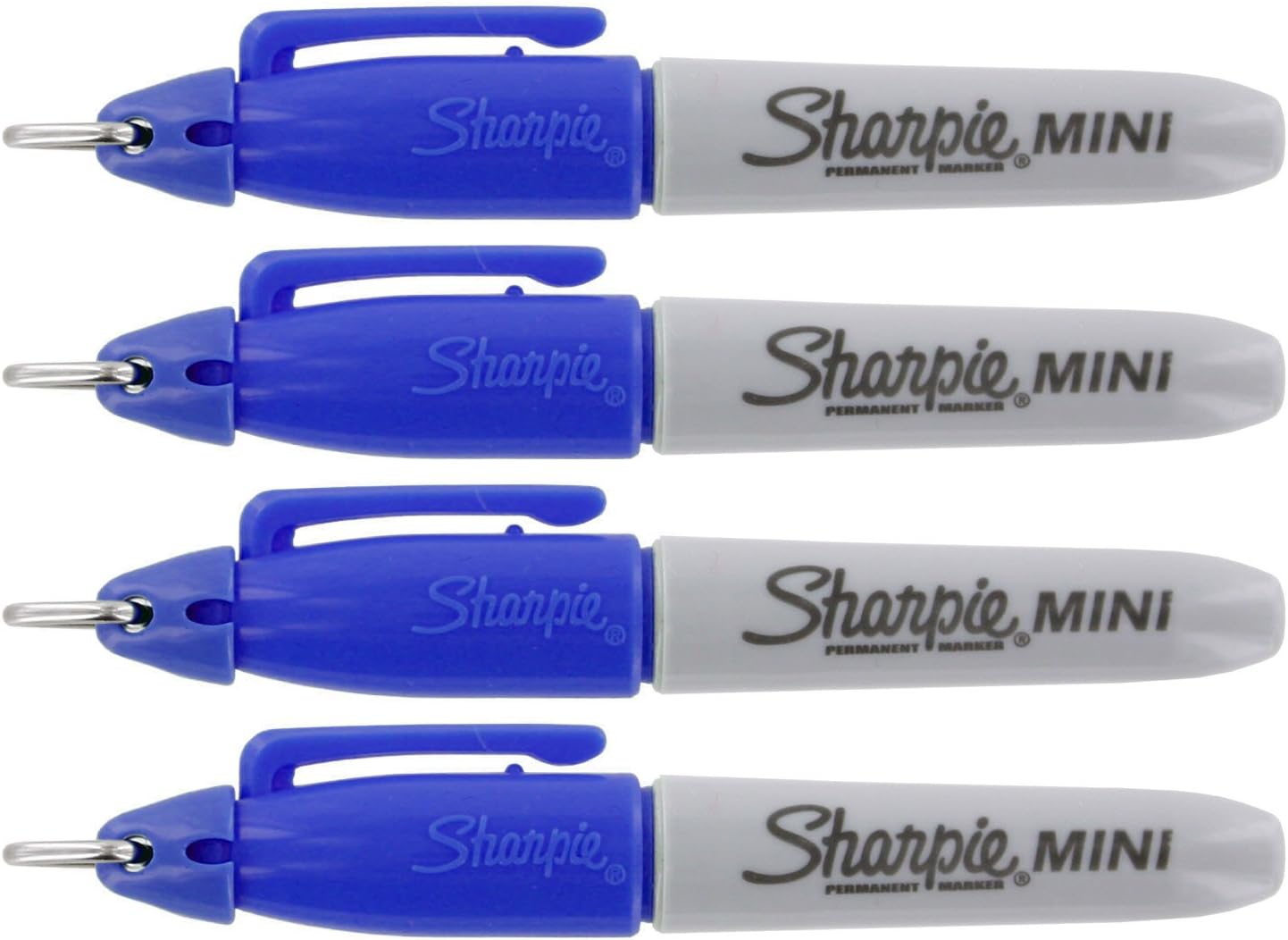 Sharpie Mini Permanent Marker, Fine Point, Blue Ink, 4