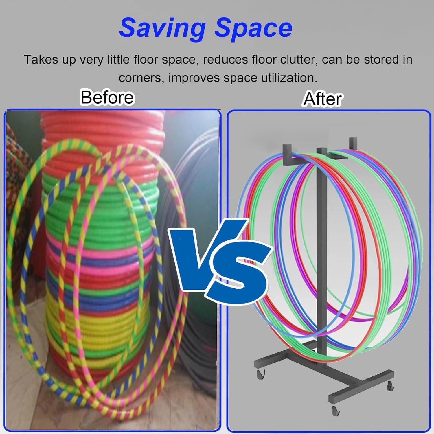 Supporto per Hula Hoop Nero, espositore per Cerchio di agilità Commerciale per Palestra/Club di Ginnastica/Campo di Allenamento/Negozio di Vendita, Grande Supporto p,