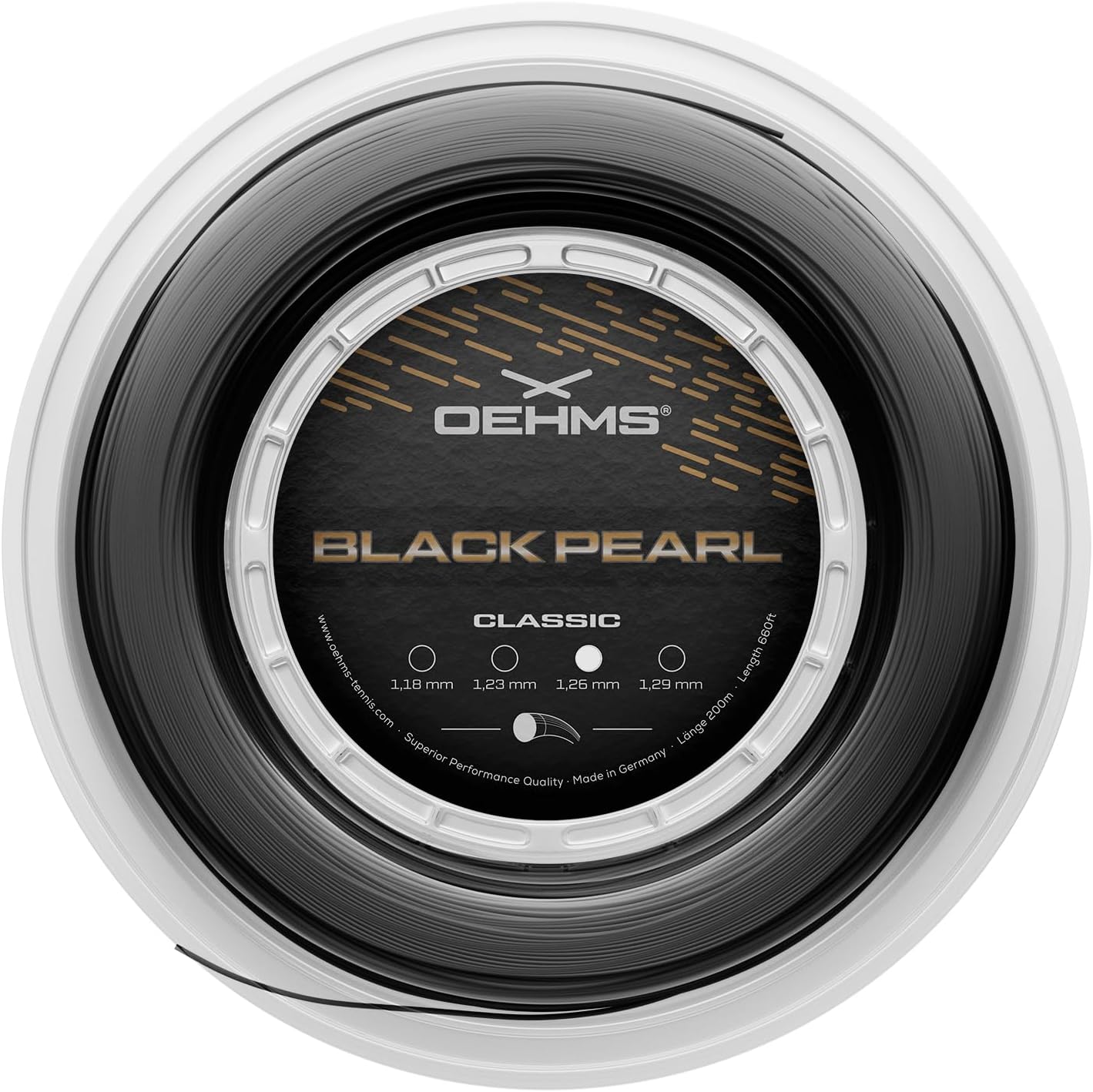 OEHMS Black Pearl Classic | Round Co-Polyester Tennis String | Power & Comfort