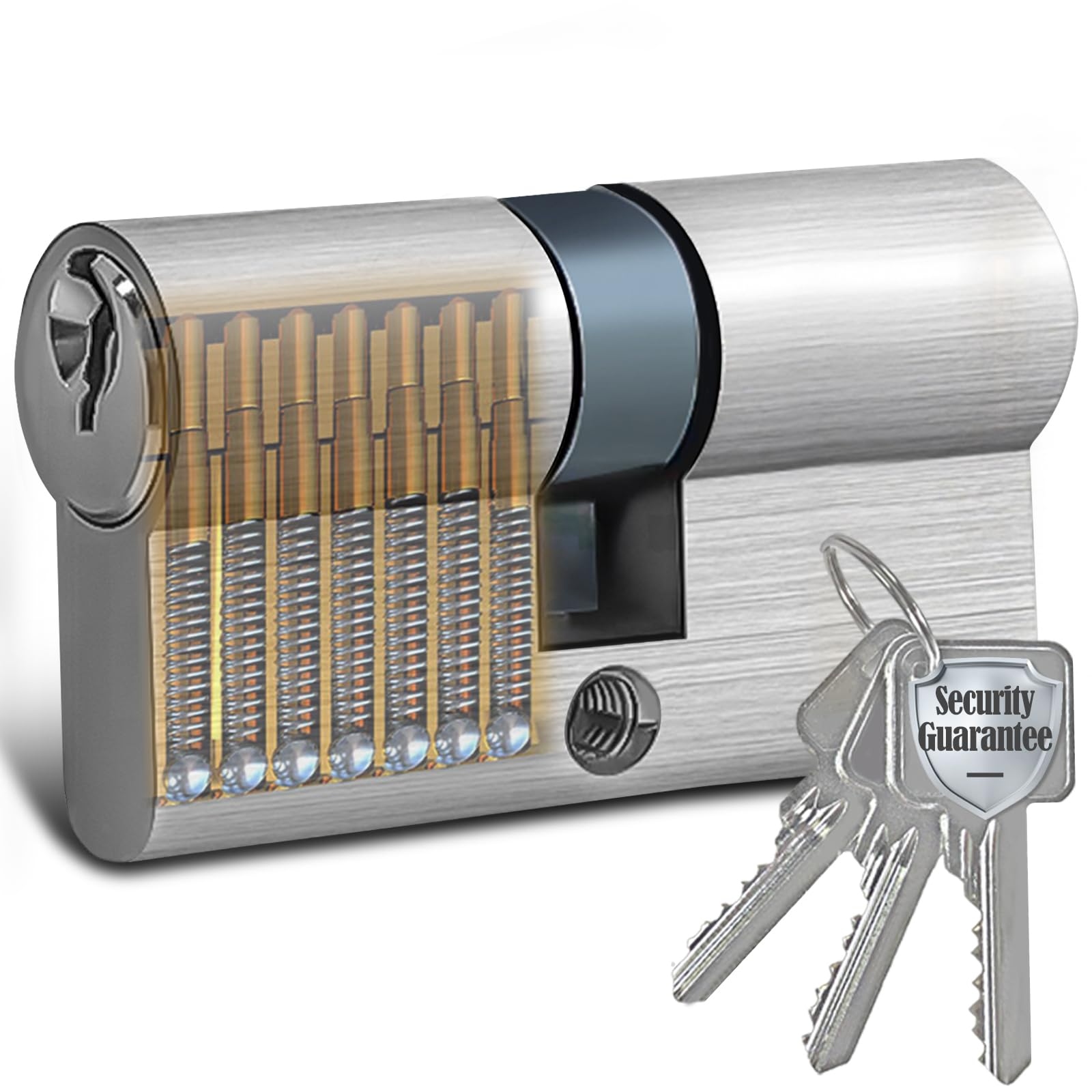 Cilindro Serratura Europea 80mm - Serratura Porta Blindata Con 3 Chiavi, Sicurezza Antiscasso - Foto 4